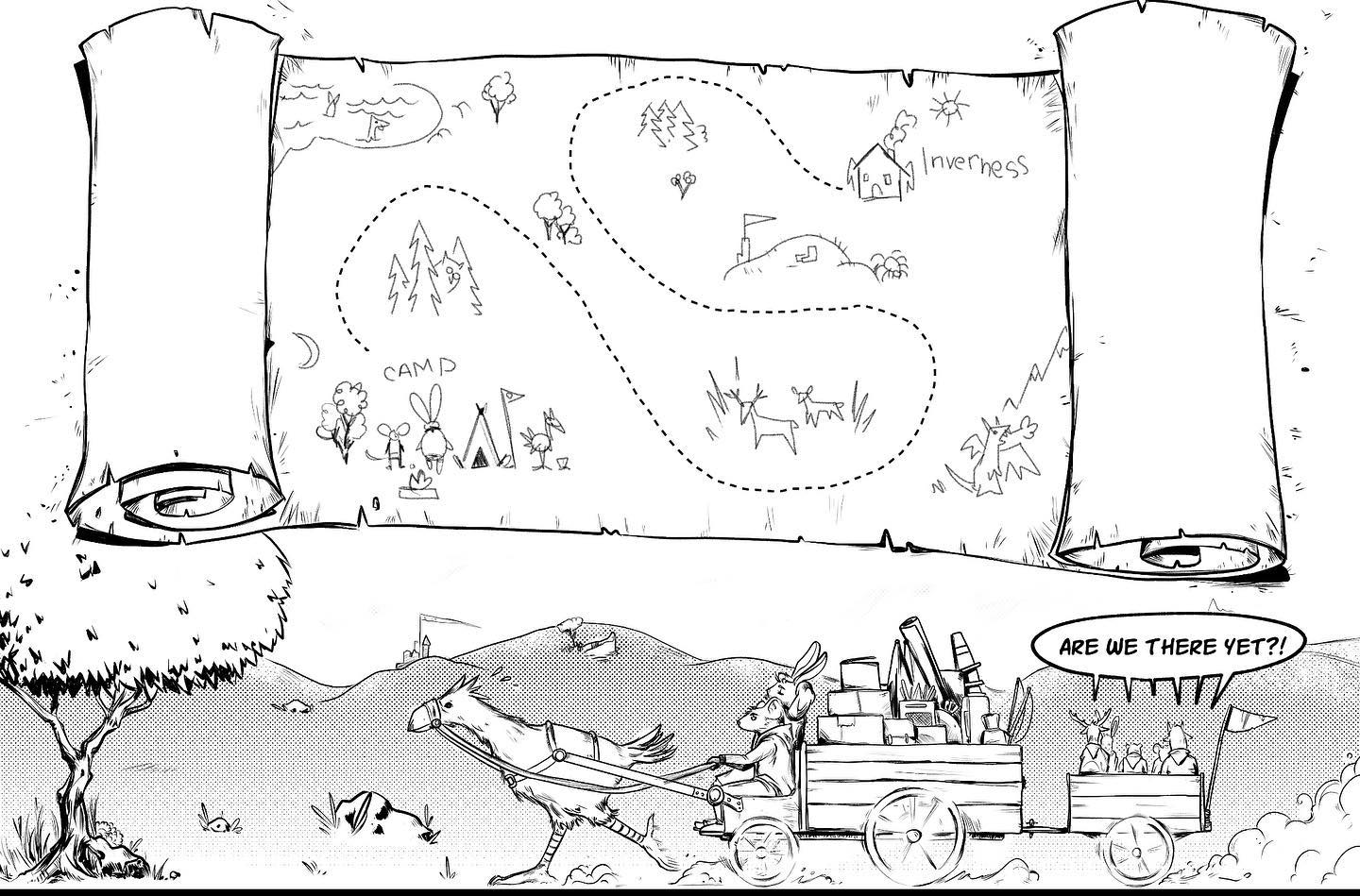 A little preview of a Ratking page that’s also works for Inktober’s travel prompt. I know it’s late, but better late than never. This page contains one of my favorite things I’ve drawn in awhile—the child-like map drawing. I dunno why, I just enjoy it so much. I can’t wait to share more. 
.
Looking for more behind the scenes and info check out Patreon @ www.patreon.com/sir_derpinator
.
.
.
.
.
.